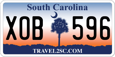 SC license plate XOB596