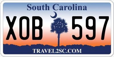 SC license plate XOB597