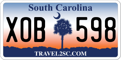 SC license plate XOB598