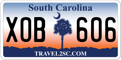 SC license plate XOB606