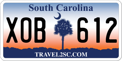 SC license plate XOB612