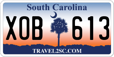 SC license plate XOB613