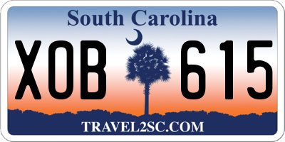 SC license plate XOB615
