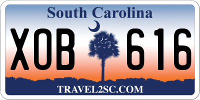 SC license plate XOB616