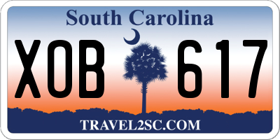 SC license plate XOB617