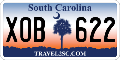 SC license plate XOB622