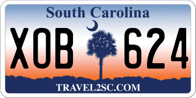 SC license plate XOB624