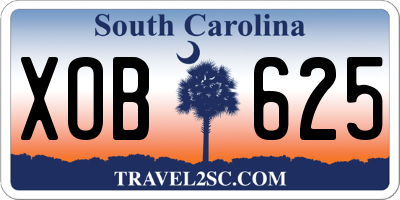 SC license plate XOB625
