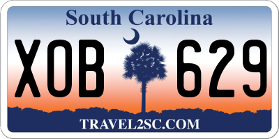 SC license plate XOB629