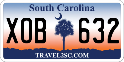 SC license plate XOB632
