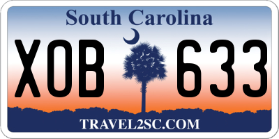 SC license plate XOB633