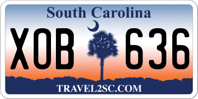 SC license plate XOB636