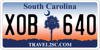 SC license plate XOB640