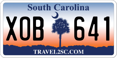SC license plate XOB641