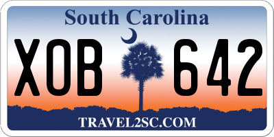 SC license plate XOB642