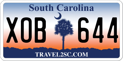 SC license plate XOB644