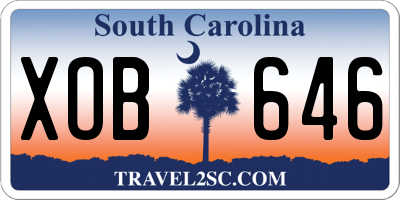 SC license plate XOB646
