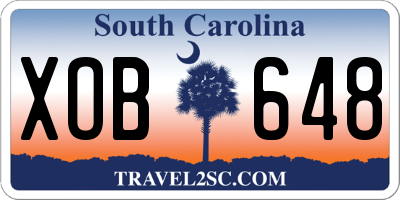 SC license plate XOB648