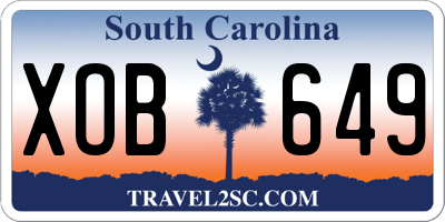 SC license plate XOB649