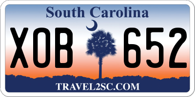 SC license plate XOB652