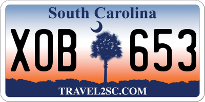 SC license plate XOB653