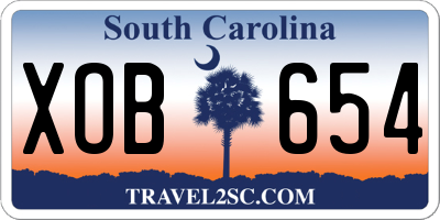 SC license plate XOB654
