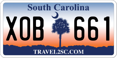 SC license plate XOB661