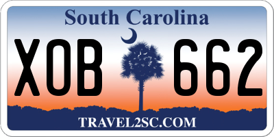 SC license plate XOB662
