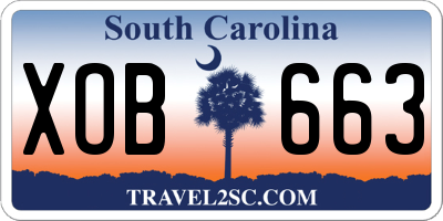 SC license plate XOB663