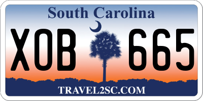 SC license plate XOB665