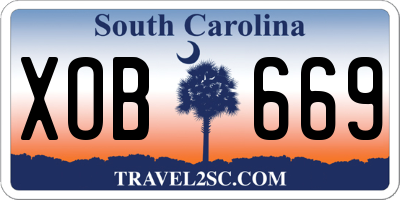 SC license plate XOB669