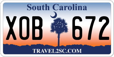 SC license plate XOB672