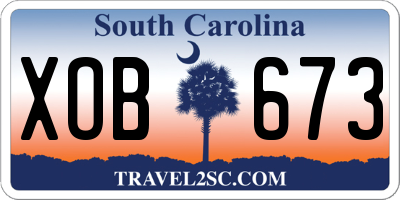 SC license plate XOB673