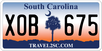 SC license plate XOB675
