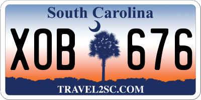 SC license plate XOB676