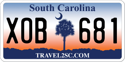 SC license plate XOB681