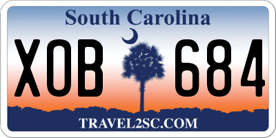 SC license plate XOB684