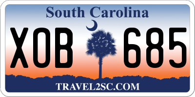 SC license plate XOB685
