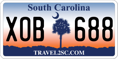 SC license plate XOB688