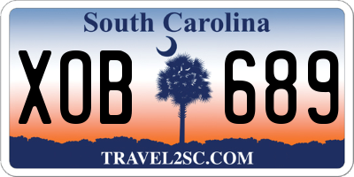 SC license plate XOB689