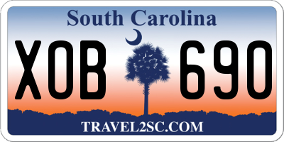 SC license plate XOB690