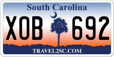 SC license plate XOB692