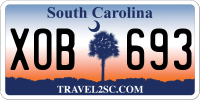 SC license plate XOB693
