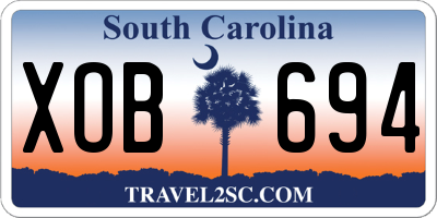 SC license plate XOB694