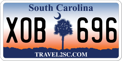 SC license plate XOB696