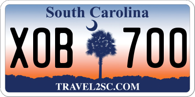 SC license plate XOB700