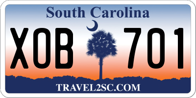SC license plate XOB701