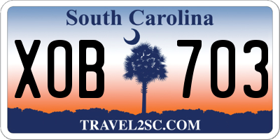SC license plate XOB703