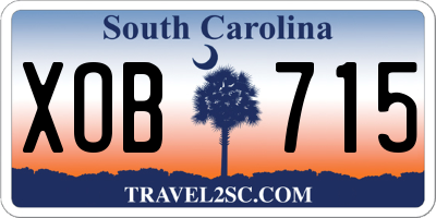 SC license plate XOB715