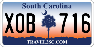 SC license plate XOB716